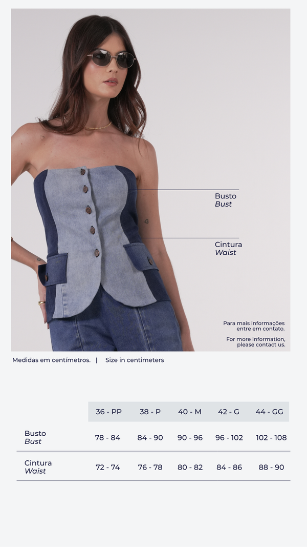 Milano Denin Corset - Coleção Elevate